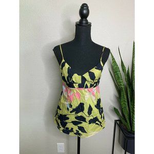 BCBG Floral pattern tank top spaghetti strap small